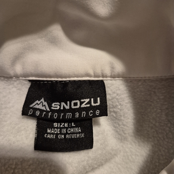 Snozu Performance men's size Large white / gray fleece lined lightweight jacket - Picture 6 of 7